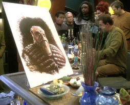 Star Trek Gallery - Morn_art_and_Bajoran_mourner.jpg